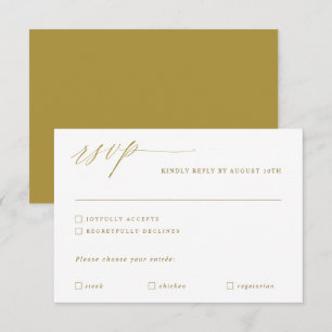 Cartons Réponse Élégant Mariage de calligraphie or moderne
