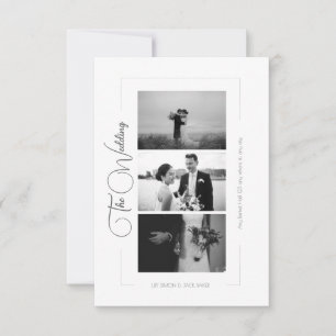 Cartons Réponse Élégant Mariage de collection photo noir et blanc