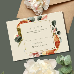 Cartons Réponse Elégant mariage de jardin fleuri