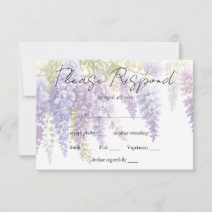 Cartons Réponse Elégant mariage de la glycine bleu violet