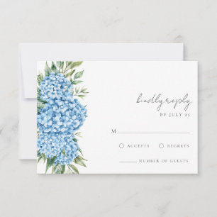 Cartons Réponse Élégant Mariage floral Blue Hydrangea