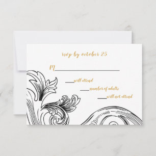 Cartons Réponse Élégant Mariage floral délicieux