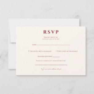 Cartons Réponse Élégant mariage moderne minimaliste Cerise Vanille