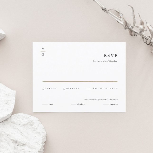 Cartons Réponse Élégant Mariage moderne noir et blanc (Créateur téléchargé)