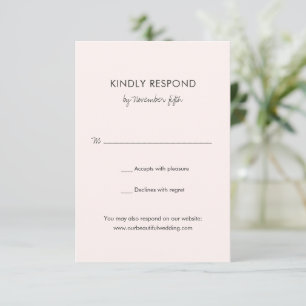 Cartons Réponse Élégant Mariage moderne rose