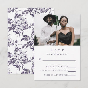 Cartons Réponse Élégant Mariage photo floral