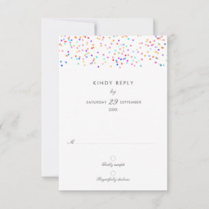 Cartons Réponse Élégant Mariage Rainbow Confetti