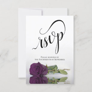 Cartons Réponse Élégant Mariage Rose violet à prune longue tige