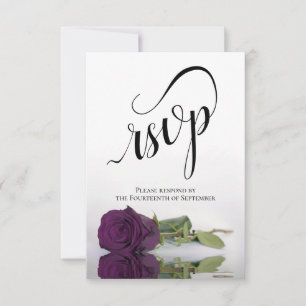 Cartons Réponse Élégant Mariage Rose violet à prune longue tige