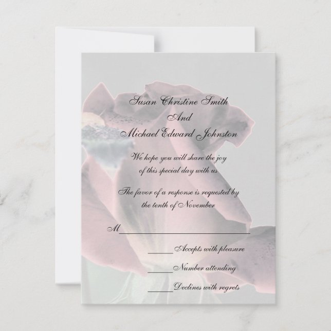 Cartons Réponse Élégant Mariage Rosebud (Devant)