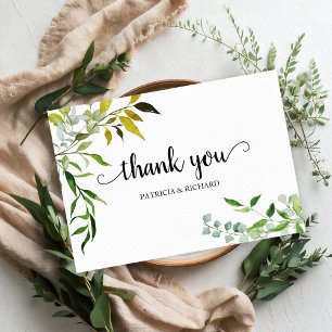 Cartons Réponse Elégant Merci Mariage verdoyant