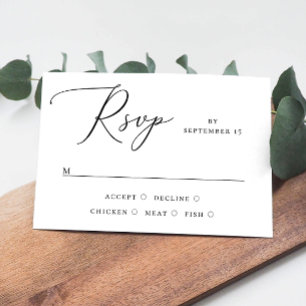 Cartons Réponse Élégant minimaliste Mariage de script Choix de r