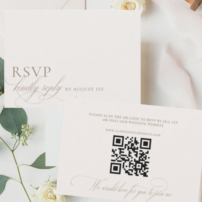 Cartons Réponse Élégant minimaliste moderne Mariage de script (Créateur téléchargé)