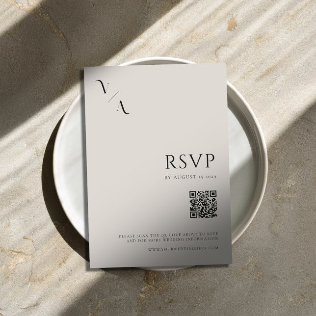 Cartons Réponse Élégant minimaliste moderne Mariage noir et ivoire (Créateur téléchargé)