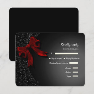 Cartons Réponse Elégant minimaliste Simple mariage arc rouge