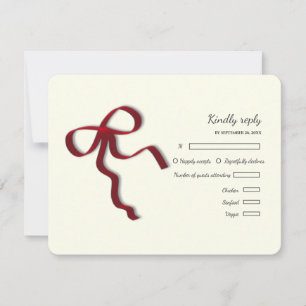 Cartons Réponse Elégant minimaliste Simple mariage arc rouge
