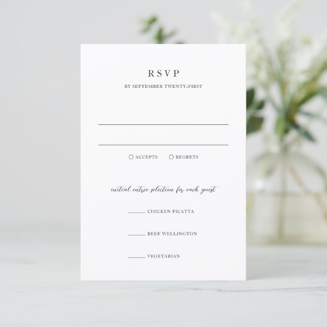Cartons Réponse Elegant Modern Neutral Wedding (Debout devant)