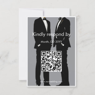 Cartons Réponse Elégant moderne Hommes gais Mariage QR Code