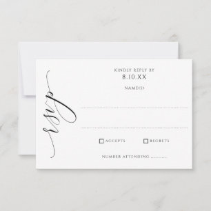 Cartons Réponse Élégant moderne Mariage de script de luxe