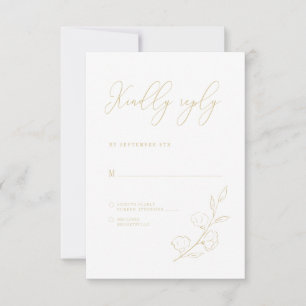 Cartons Réponse Élégant Monogramme minimaliste Mariage floral clas