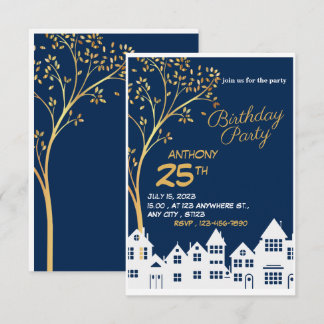 Cartons Réponse ÉLÉGANT PANIER D'ANNIVERSAIRE AVEC ARBRE sur le cô