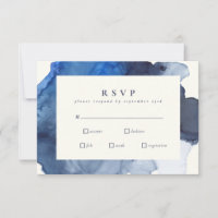 Elégant repas Indigo Abstrait Mariage d'aquarelle