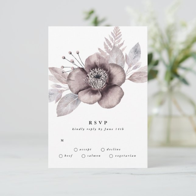 Cartons Réponse Elégant romantique Aquarelle Mariage floral (Debout devant)