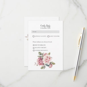 Cartons Réponse Élégant Romantique Mariage Rose Rose Moderne Chic