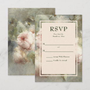 Cartons Réponse Elégant Rose antique, Aquarelle rose douce Floral