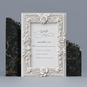 Cartons Réponse Élégant Rose Art Nouveau Frame Mariage