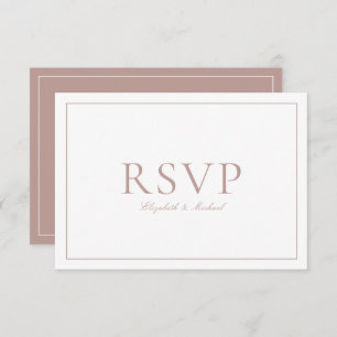Cartons Réponse Élégant Rose Dusty Calligraphie Script Mariage RSV
