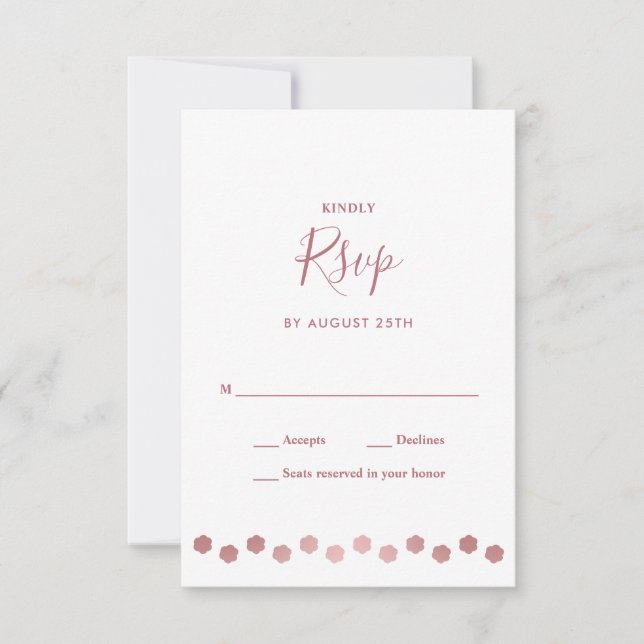 Cartons Réponse Elégant Rose personnalisé Gold Dog Pet Mariage (Devant)