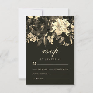 Cartons Réponse Élégant Rustique Automne Mariage Floral