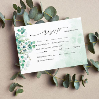 Cartons Réponse Élégant Rustique Botanique Eucalyptus Feuilles