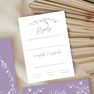 Cartons Réponse Élégant rustique Lavande violet Fleur sauvage Mari