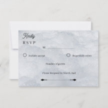 Elegant Silver Shimmering Filigree Response Card
