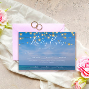 Cartons Réponse Élégant String Lights Summer Beach Arbor Mariage