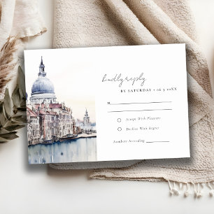 Cartons Réponse Elégant Venice Italie Canals Aquarelle Mariage