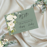 Élégant vert blanc floral