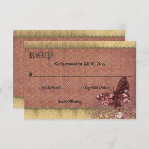 Cartons Réponse Élégant Vintage Parties scintillant or Classy Form