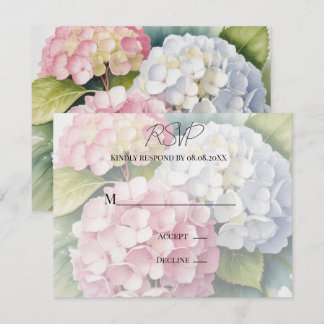 Cartons Réponse Elegant Watercolor Hydrangeas Wedding