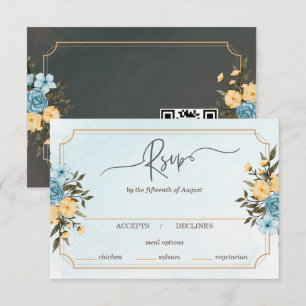 Cartons Réponse Elégante aquarelle florale moderne Mariage de verd