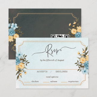 Cartons Réponse Elégante aquarelle florale moderne Mariage de verd