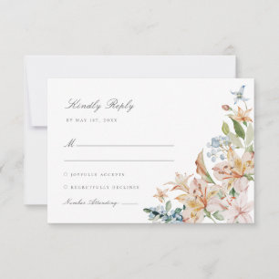 Cartons Réponse Elégante aquarelle moderne Ressort Mariage floral