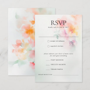 Cartons Réponse Elégante aquarelle romantique Floral Mariage Répon