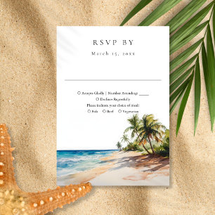 Cartons Réponse Elégante aquarelle Tropical Beach Mariage
