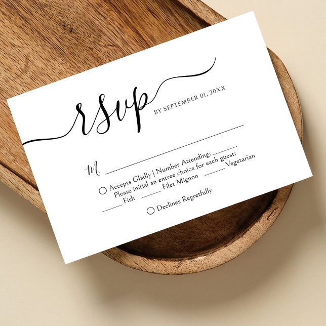 Cartons Réponse Élégante calligraphie Mariage classique (Créateur téléchargé)