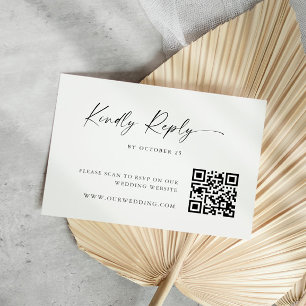Cartons Réponse Élégante calligraphie minimaliste simple code QR