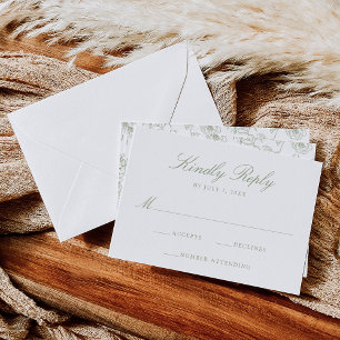 Cartons Réponse Élégante Chinoiserie verte Victorian Floral Mariag