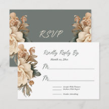 Elégante Crème et Taupe avec Mariage Floral Vert